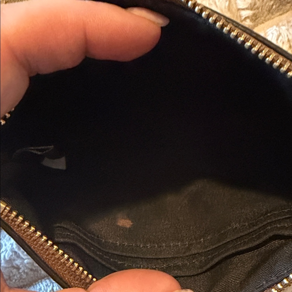 Coach Brown Signature Canvas Wristlet with Black Leather Center - Picture 2 of 4